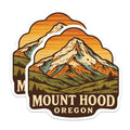 (2 Pack) Mount Hood Oregon Magnets - Mountain Landscape Souvenir - PNW Travel Decor - 5 Inches On Longest Side - Thick Durable Magnet - Made in USA - MAG19588