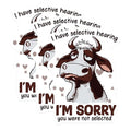 (3 Pack) Selective Hearing Decals - Funny Cow Decal - Sarcastic Laptop Decals - 3 Inches On Longest Side - Easy Peel & Apply - Made in USA - 3MCS4776