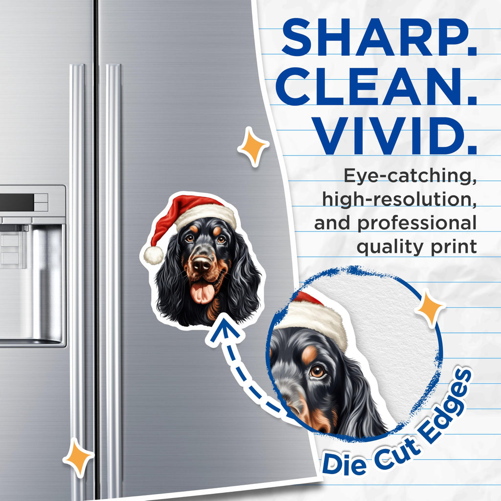 (2 Pack) Gordon Setter Magnets - Christmas Holiday Dog Decor - Dog Lover Collection - Festive Pet Accessory - 5 Inches On Longest Side - Thick Durable Magnet - Made in USA - MAG24926