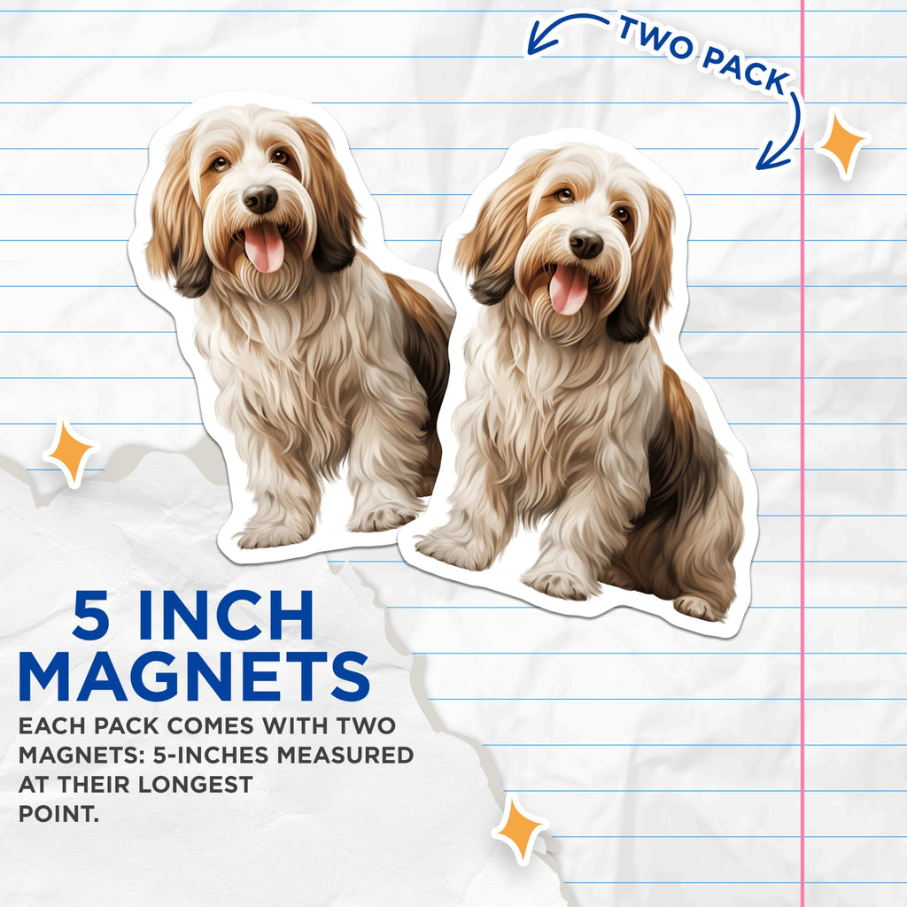 (2 Pack) Havanese Dog Magnets - Cute Pet Lover Art - Refrigerator Locker Decor - 5 Inches On Longest Side - Thick Durable Magnet - Made in USA - MAG30826