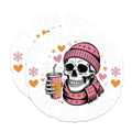 (2 Pack) Cold Heart Skull Magnets - Sarcastic Winter Decor - Goth Coffee Lover - Dark Humor Aesthetic - Beanie Scarf - 5 Inches On Longest Side - Thick Durable Magnet - Made in USA - MAG36981