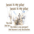 (2 Pack) Jesus is My Pilot Magnets - Christian Quote Scripture - Spiritual Fridge Decor - 5 Inches On Longest Side - Thick Durable Magnet - Made in USA - MAG24660