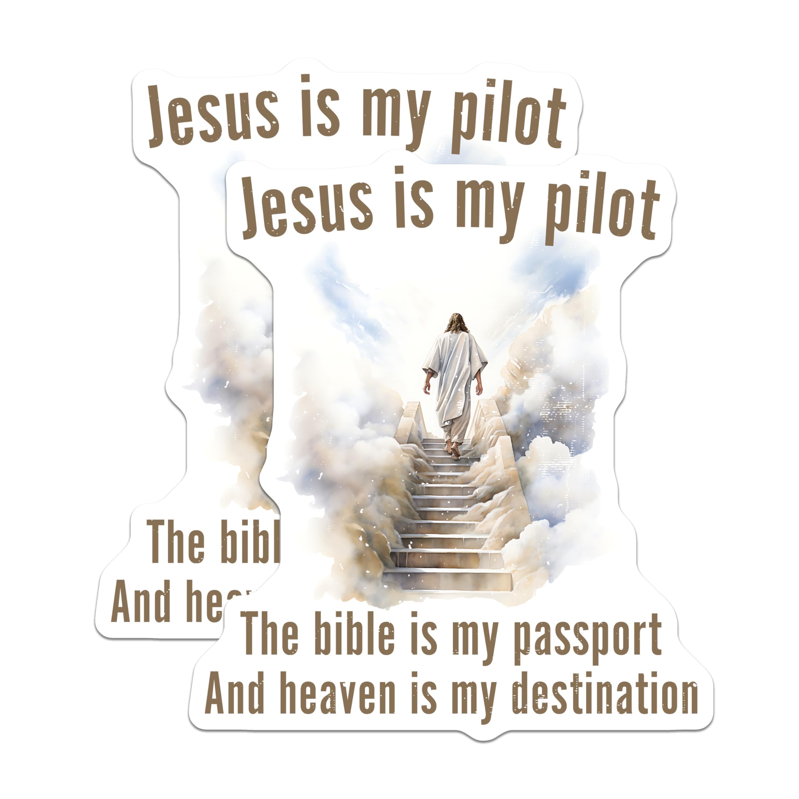 (2 Pack) Jesus is My Pilot Magnets - Christian Quote Scripture - Spiritual Fridge Decor - 5 Inches On Longest Side - Thick Durable Magnet - Made in USA - MAG24660