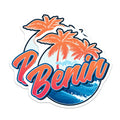 (2 Pack) Benin Stickers - Tropical Palm Tree - Summer Travel Decals - 5" On Longest Side - Sticks to Smooth Flat Surfaces - Made in USA - BMCS18761