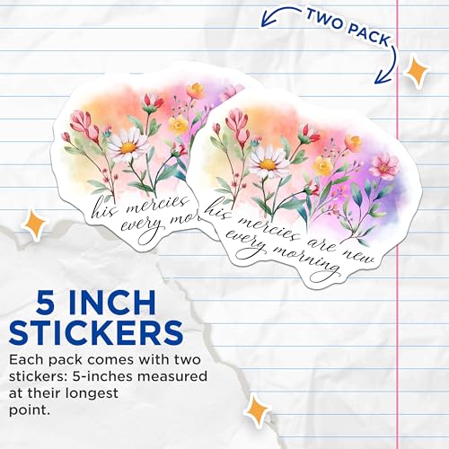 (2 Pack) Inspirational Quote Stickers - 5" On Longest Side - Sticks to Smooth Flat Surfaces - Made in USA - BMCS8575 - BMCS8575