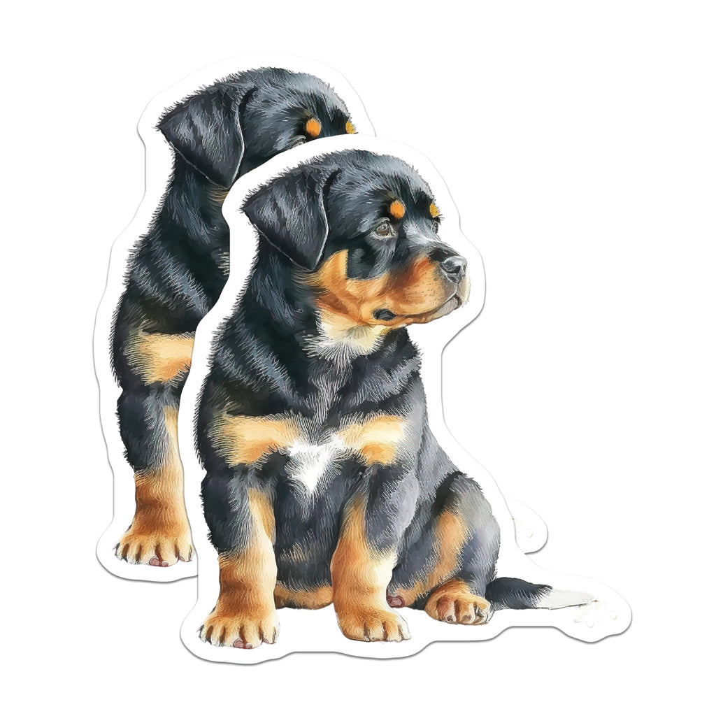 (2 Pack) Rottweiler Puppy Magnets - Cute Dog Lovers - Fridge Locker Decoration - 5" On Longest Side - Premium Magnet - for Cars, Refrigerators, Toolboxes, Lockers - Made in USA - MAG14215