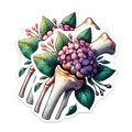 (2 Pack) Bone and Flower Magnets - Anatomical Skeletal Floral Art - Gothic Botanical Home Decor - 5 Inches On Longest Side - Thick Durable Magnet - Made in USA - MAG20005
