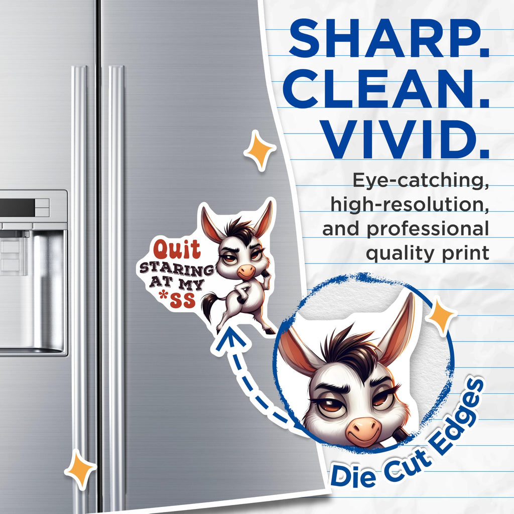 (2 Pack) Donkey Magnets - Funny Donkey - Sassy Quote Magnet - 5" On Longest Side - Premium Magnet - for Cars, Refrigerators, Toolboxes, Lockers - Made in USA - MAG16919
