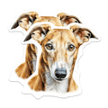 (2 Pack) Greyhound Dog Magnets - Elegant Canine Art Decor - Sighthound Lover Accessory - Refrigerator Locker Kitchen Display - 5 Inches On Longest Side - Thick Durable Magnet - Made in USA - MAG24657