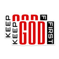 (2 Pack) Keep God First Magnets - Christian Faith Decor - Inspirational Refrigerator Accent - 5 Inches On Longest Side - Thick Durable Magnet - Made in USA - MAG25639