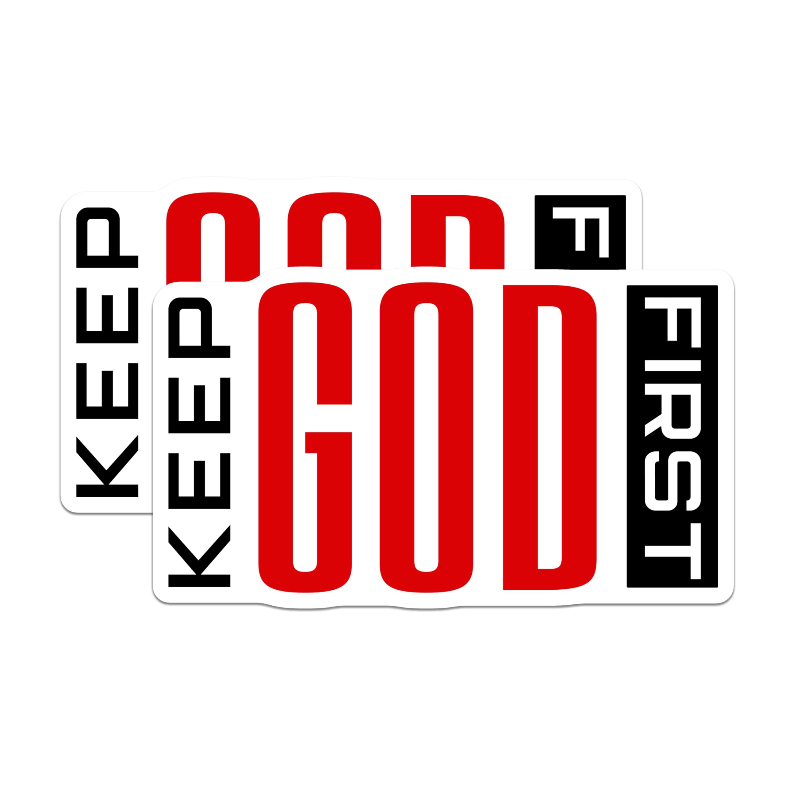 (2 Pack) Keep God First Magnets - Christian Faith Decor - Inspirational Refrigerator Accent - 5 Inches On Longest Side - Thick Durable Magnet - Made in USA - MAG25639