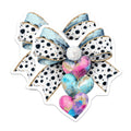 (2 Pack) Whimsical Bow Hearts Magnets - Polka Dot Glam Decor - Artistic Watercolor Designs - 5 Inches On Longest Side - Thick Durable Magnet - Made in USA - MAG39279