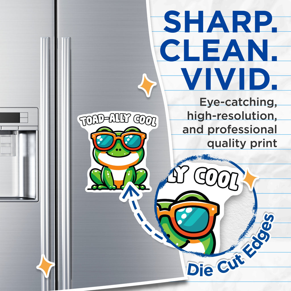 (2 Pack) Toadally Cool Frog Magnets - Funny Animal Pun Decor - Cute Refrigerator Accessory for Home - 5 Inches On Longest Side - Thick Durable Magnet - Made in USA - MAG39278
