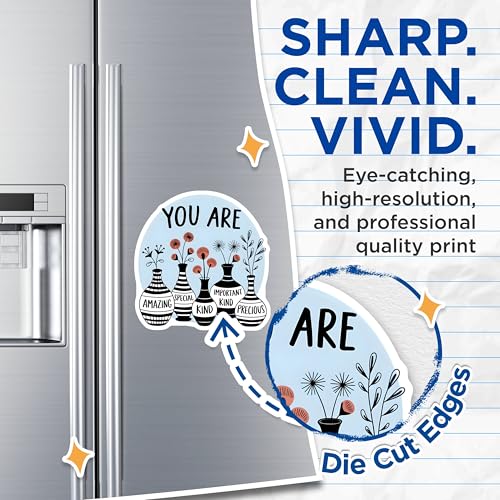 (2 Pack) Encouragement Magnets - Positive Quote - Motivational Refrigerator Decor - 5" On Longest Side - for Cars, Fridges, Toolboxes - Made in USA - MAG6564