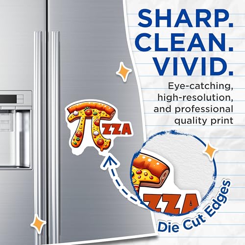 (2 Pack) Pi Day Pizza Magnets - Funny Pi Joke - Math Lover Fridge Decor - 5" On Longest Side - for Cars, Fridges, Toolboxes - Made in USA - MAG8155
