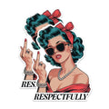 (2 Pack) Retro Woman Stickers - Vintage Lady Stickers - Respectfully Stickers - 5" On Longest Side - Sticks to Any Smooth Flat Surface - Made in USA - BMCS3029