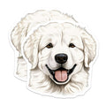 (2 Pack) Great Pyrenees Magnets - Dog Lover Car Decor - Happy White Dog Fridge Magnets - 5 Inches On Longest Side - Thick Durable Magnet - Made in USA - MAG25518