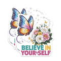 (2 Pack) Inspirational Quote Magnets Magnets - Butterfly Motif - Floral Design Kitchen Decoration - 5" On Longest Side - Made in USA - Sticks to Refrigerators & Metal Surfaces - MAG8609
