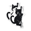 (2 Pack) Black Cat Magnets - Whimsical Kitten - Refrigerator Magnets - 5" On Longest Side - Premium Magnet - for Cars, Refrigerators, Toolboxes, Lockers - Made in USA - MAG15399