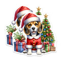 (2 Pack) Beagle Christmas Magnets - Santa Dog Refrigerator - Holiday Pet Decoration - 5 Inches On Longest Side - Thick Durable Magnet - Made in USA - MAG28960