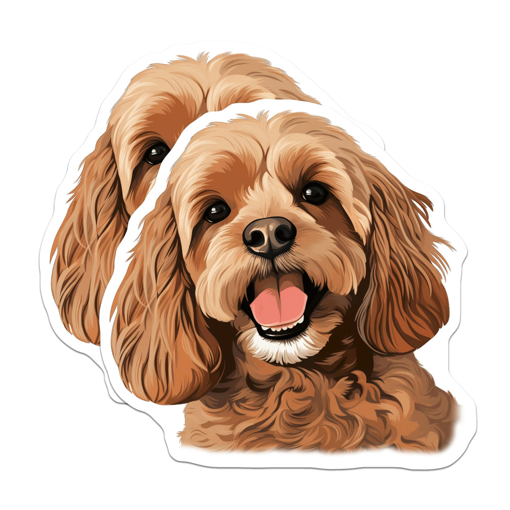 (2 Pack) Cockapoo Dog Magnets - Cavapoo Mom Item - Pet Lover Refrigerator Decor - 5 Inches On Longest Side - Thick Durable Magnet - Made in USA - MAG27600