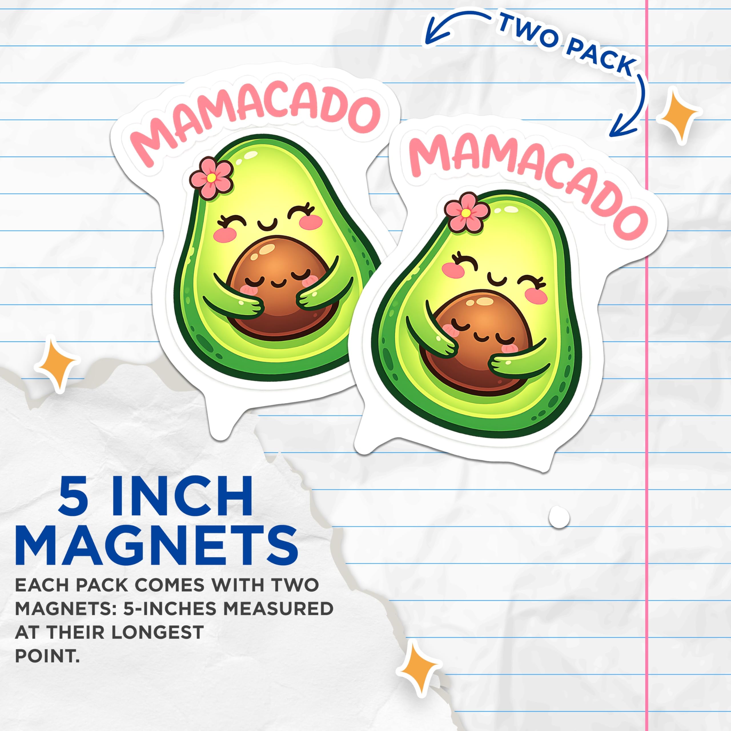 (2 Pack) Mamacado Avocado Mama Magnets - New Motherhood Journey - Pregnancy Celebration Decor - Baby Shower Ideas for Mom - 5 Inches On Longest Side - Thick Durable Magnet - Made in USA - MAG21730