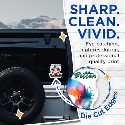 (2 Pack) Life is Better by Campfire Stickers - Camping Stickers - Outdoor Adventure Stickers - 5" On Longest Side - Sticks to Smooth Flat Surfaces - Made in USA - BMCS6812