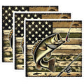 (3 Pack) Bass Fishing Decals - American Flag Fish - Laptop Decal - Tackle Box Sticker - 3 Inches On Longest Side - Easy Peel & Apply - Made in USA - 3MCS4466