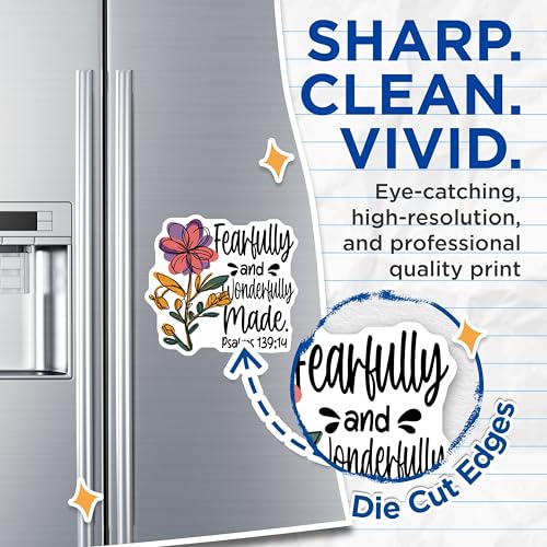 (2 Pack) Motivational Quotes Magnet - Biblical Verses - 5" On Longest Side - Sticks to Smooth Flat Surfaces - Made in USA - MAG9580