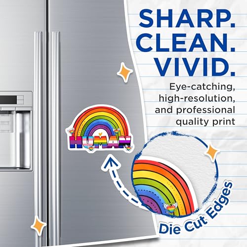 (2 Pack) Human Pride Magnets - 5" On Longest Side - for Cars, Fridges, Toolboxes - Made in USA - MAG8265