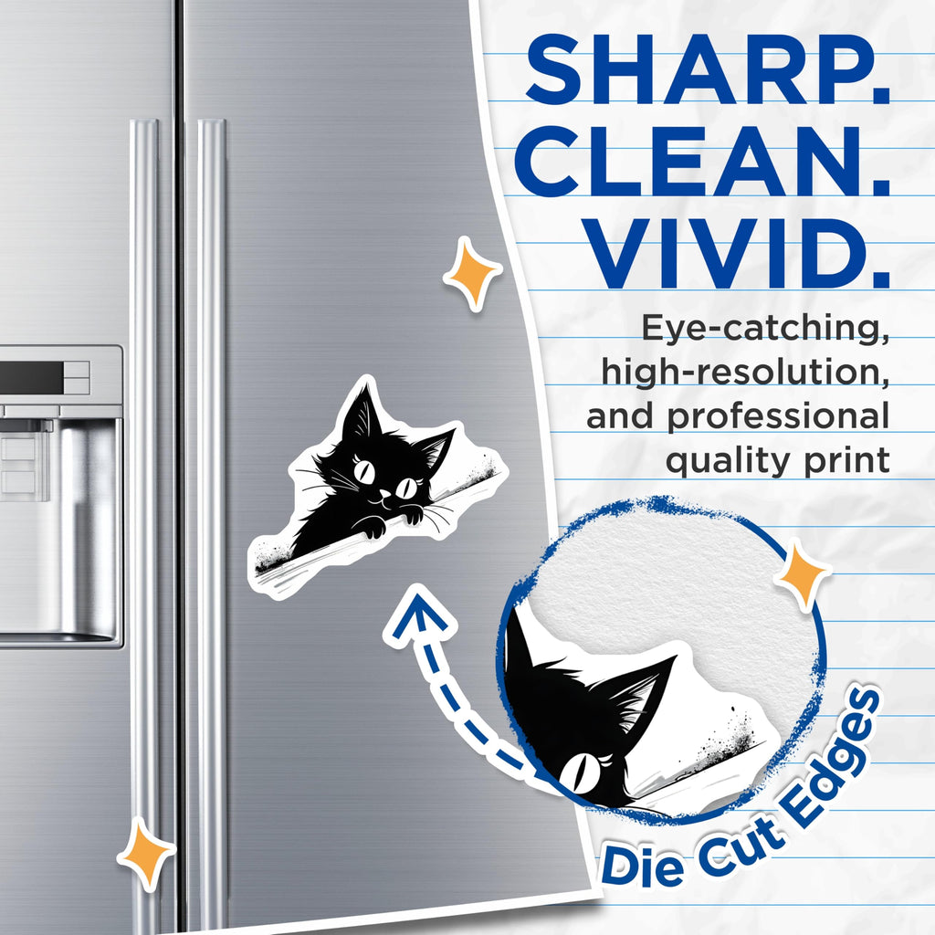 (2 Pack) Black Cat Magnets - Cute Feline Home Decor - Whimsical Kitty Refrigerator Magnets - 5" On Longest Side - Premium Magnet - for Cars, Refrigerators, Toolboxes, Lockers - Made in USA - MAG14740