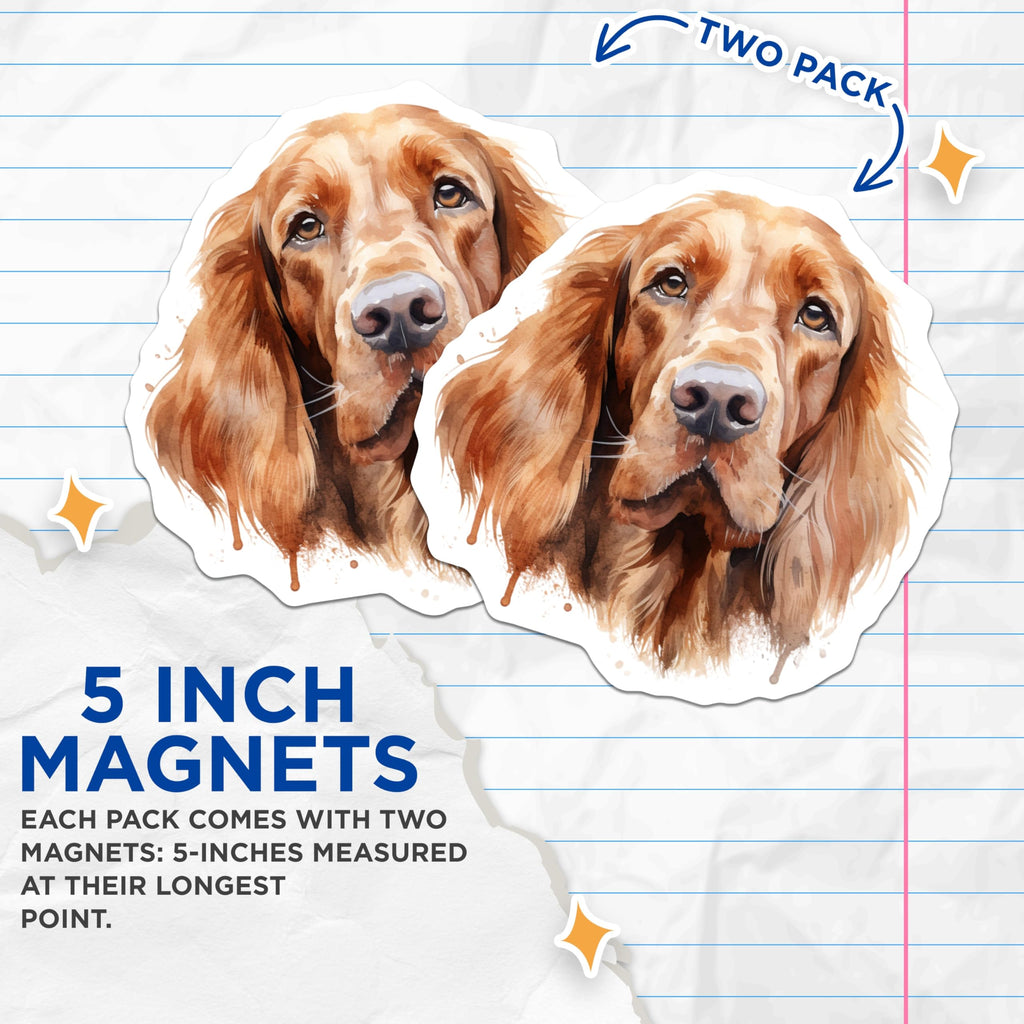 (2 Pack) Cocker Spaniel Magnets - Watercolor Dog Art - Pet Owner Decor - Spaniel Lover Gifts - 5 Inches On Longest Side - Thick Durable Magnet - Made in USA - MAG30679