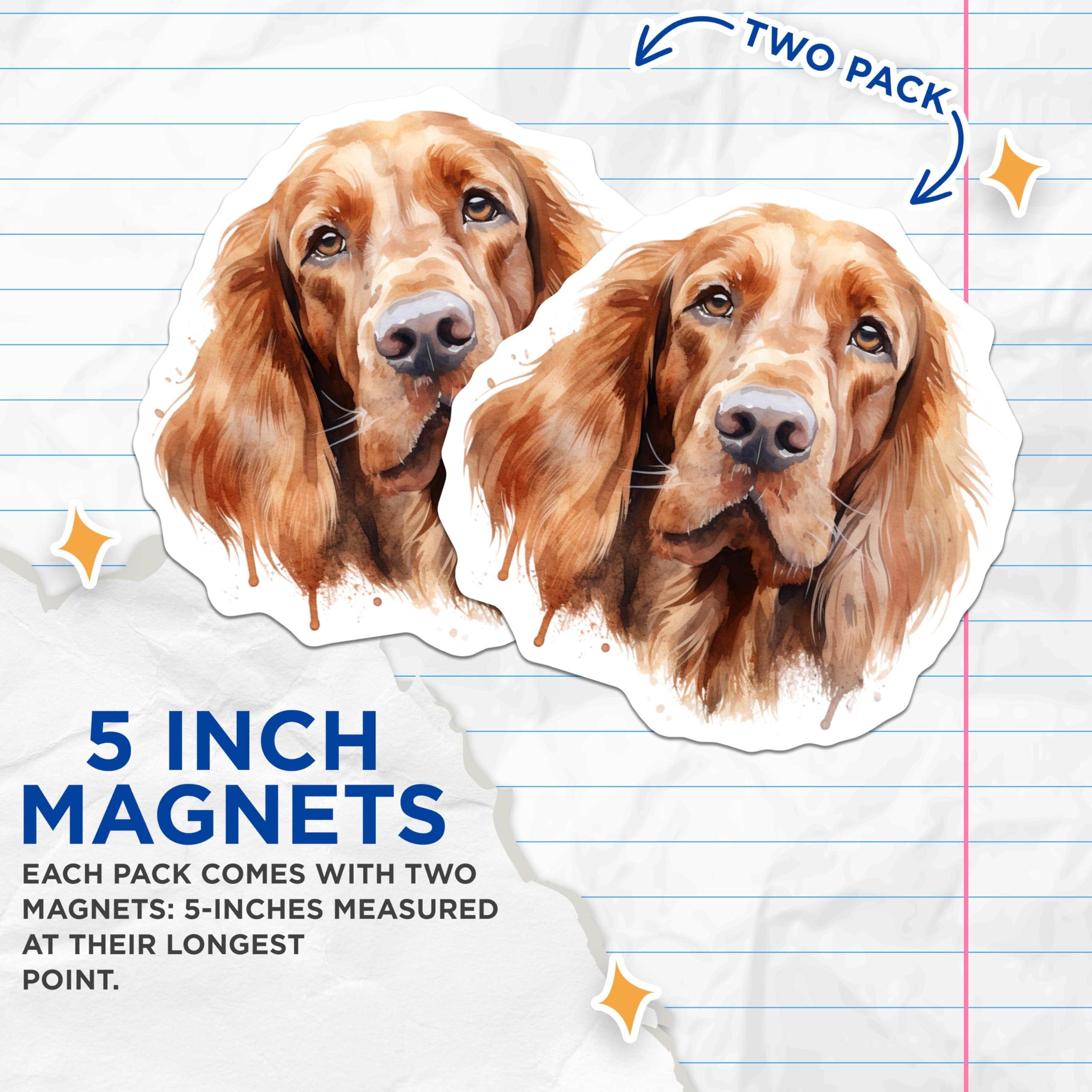 (2 Pack) Cocker Spaniel Magnets - Watercolor Dog Art - Pet Owner Decor - Spaniel Lover Gifts - 5 Inches On Longest Side - Thick Durable Magnet - Made in USA - MAG30679