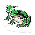 (2 Pack) Green Frog Magnets - Cute Amphibian Decor - Nature Animal Refrigerator Art - 5 Inches On Longest Side - Thick Durable Magnet - Made in USA - MAG39474