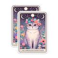(2 Pack) Cat Lover Stickers - Floral Cat Stickers - Cute Pet Stickers for Laptop Water Bottle Scrapbook - 5" On Longest Side - Sticks to Smooth Flat Surfaces - Made in USA - BMCS4750