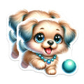 (2 Pack) Adorable Dog Magnet - Cartoon Animal - 5" On Longest Side - Sticks to Smooth Flat Surfaces - Made in USA - MAG9441