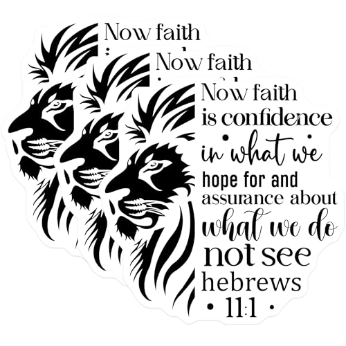 (3 Pack) Lion Faith Decals - Religious Verse - Bible Verse Decals - 3 Inches On Longest Side - Easy Peel & Apply - Made in USA - 3MCS2622