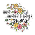 (2 Pack) Happiness is Being a Granny Stickers - Floral Granny Stickers - Inspirational Granny Quote Stickers - 5" On Longest Side - Sticks to Any Smooth Flat Surface - Made in USA - BMCS2950