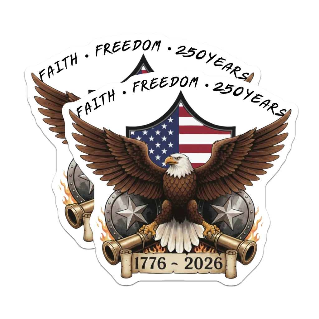 (2 Pack) Patriotic Eagle Magnets - American Flag Decor - 250 Year Anniversary Freedom - 5 Inches On Longest Side - Thick Durable Magnet - Made in USA - MAG30801