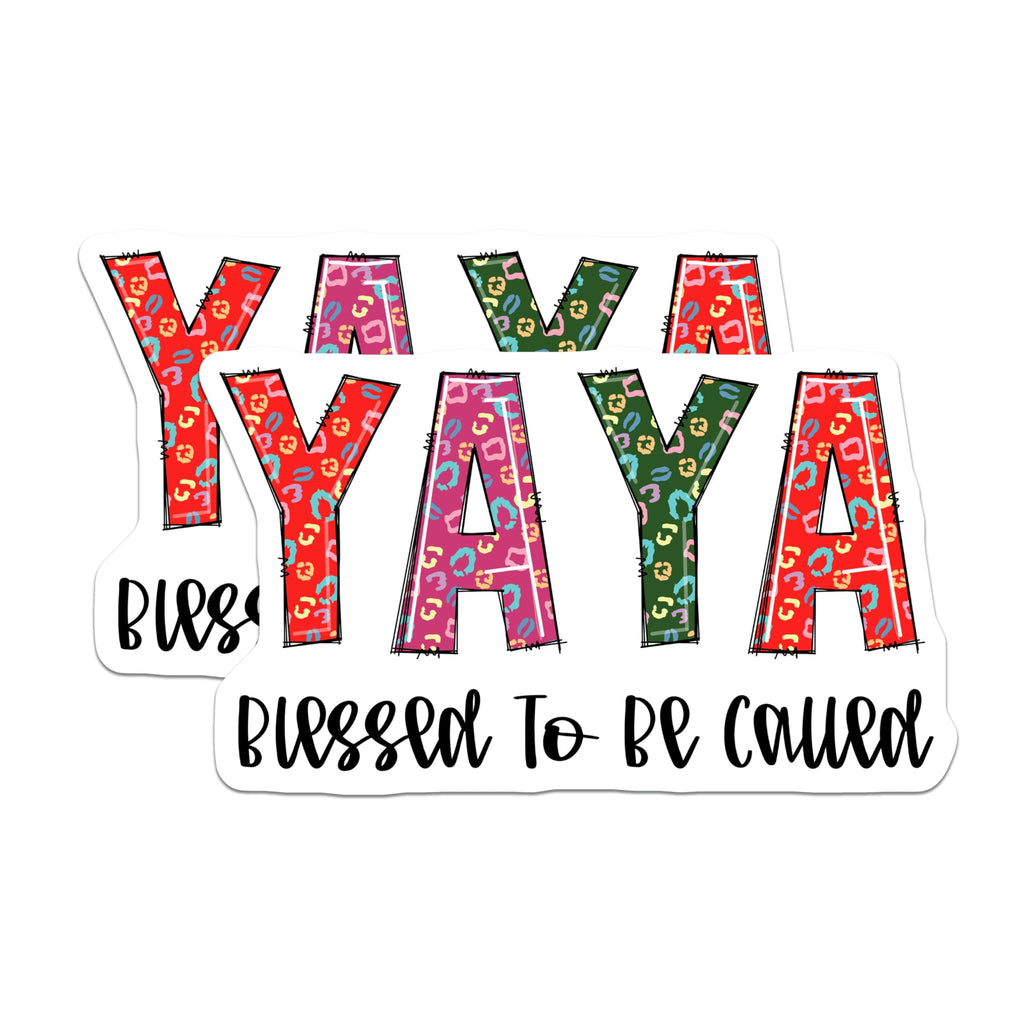 (2 Pack) Yaya Magnets - Blessed to Be Called - Colorful Leopard Print Refrigerator Magnets - 5" On Longest Side - Premium Magnet - for Cars, Refrigerators, Toolboxes, Lockers - Made in USA - MAG15441