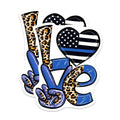 (2 Pack) Thin Blue Line Magnets - Leopard Print - Patriotic Love - Law Enforcement Support - 5" On Longest Side - Premium Magnet - for Cars, Refrigerators, Toolboxes, Lockers - Made in USA - MAG15086