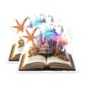 (2 Pack) Enchanted Storybook Magnets - Magical Castle Scene - Book Lover Decor - Fantasy Reader Art - 5 Inches On Longest Side - Thick Durable Magnet - Made in USA - MAG39637