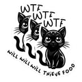 (3 Pack) Funny Cat Decals - WTF Will Thief Food - Laptop Decal - 3 Inches On Longest Side - Easy Peel & Apply - Made in USA - 3MCS6104