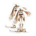 (2 Pack) Tired Dog Magnets - Grumpy Pet Lover Decor - Whimsical Refrigerator Magnet - 5 Inches On Longest Side - Thick Durable Magnet - Made in USA - MAG26844