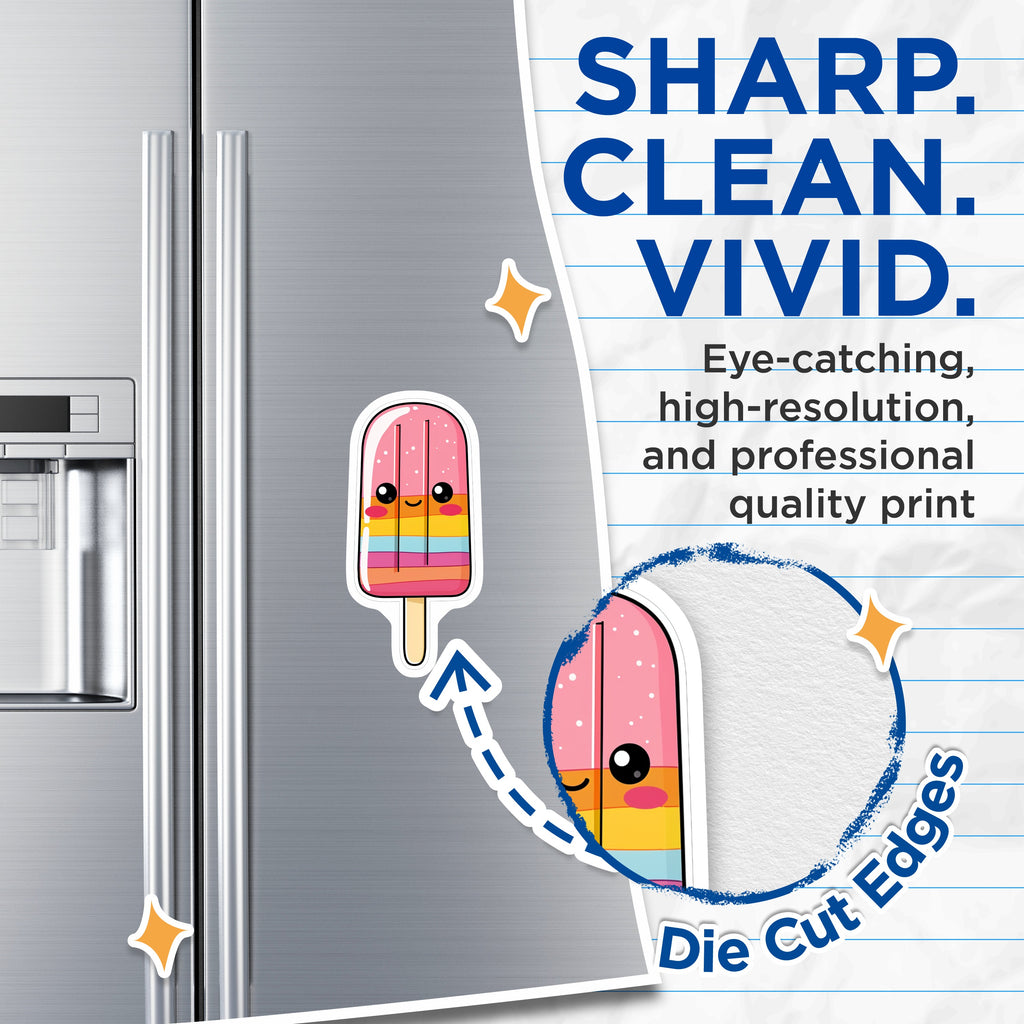 (2 Pack) Cute Popsicle Magnets - Rainbow Ice Pop Kitchen Decor - Happy Locker Treat - Colorful Vibe - 5 Inches On Longest Side - Thick Durable Magnet - Made in USA - MAG37478