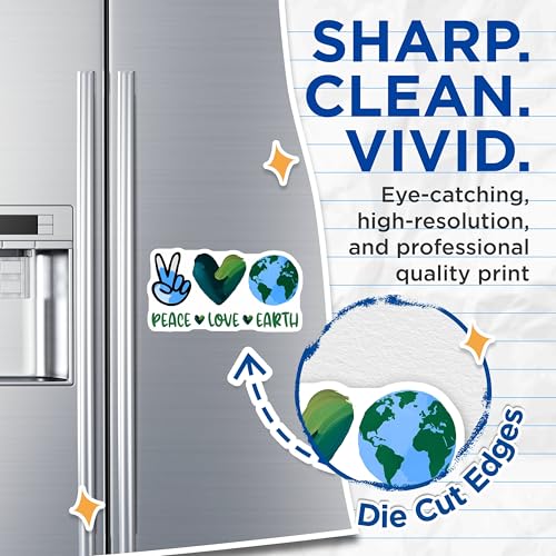 (2 Pack) Peace Love Earth Magnets Magnets - Eco-Friendly Decor - 5" On Longest Side - Made in USA - Sticks to Refrigerators & Metal Surfaces - MAG8438