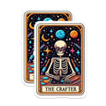 (2 Pack) The Crafter Skeleton Stickers - Artsy Sticker Decal - Astronaut Skeleton Art Stickers - 5" On Longest Side - Sticks to Smooth Flat Surfaces - Made in USA - BMCS5375