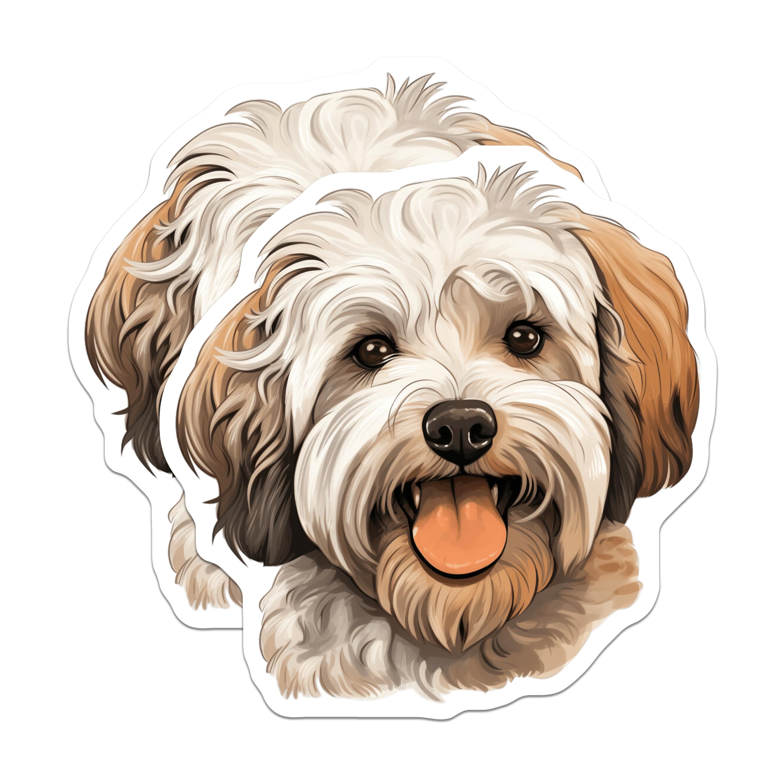 (2 Pack) Havanese Dog Magnets - Cute Pet Lover Decor - Happy Puppy Animal Art - 5 Inches On Longest Side - Thick Durable Magnet - Made in USA - MAG27297
