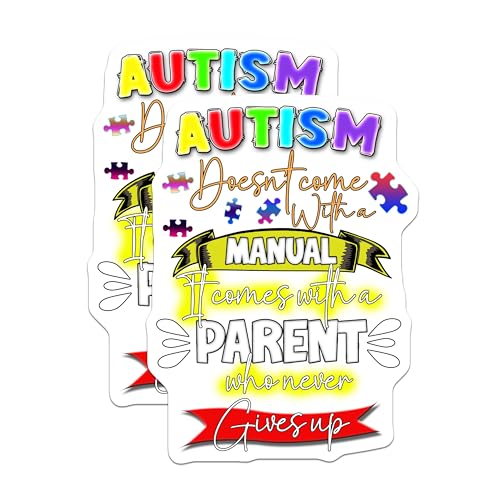 (2 Pack) Autism Parent Manual Magnets - Inspirational - Motivational Quote for Parents - 5" On Longest Side - for Cars, Fridges, Toolboxes - Made in USA - MAG6729