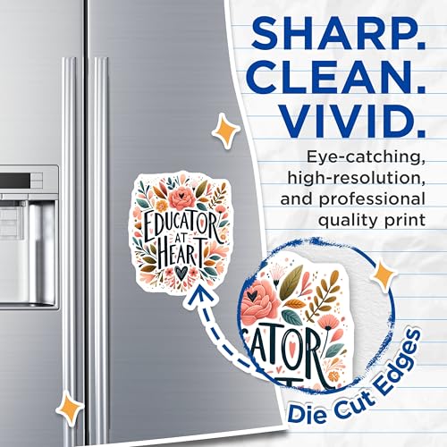 (2 Pack) Educator at Heart Magnets - Teacher Appreciation - Floral Classroom - 5" On Longest Side - for Cars, Fridges, Toolboxes - Made in USA - MAG4416